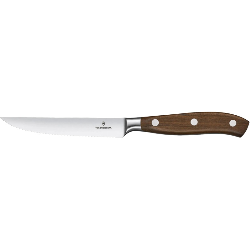 Victorinox - Grand Matre Wood 4.75" Serrated Spear Point Blade Steak Knife - 7.7200.12WG