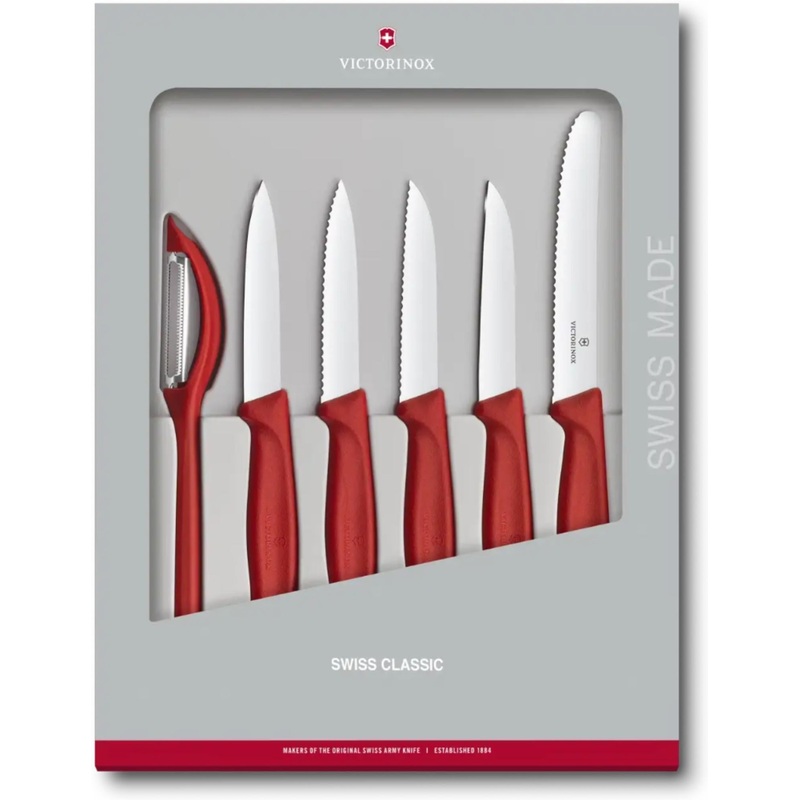 Victorinox - Swiss Classic 6 Pieces Red Paring Knife Set - 6.7111.6G