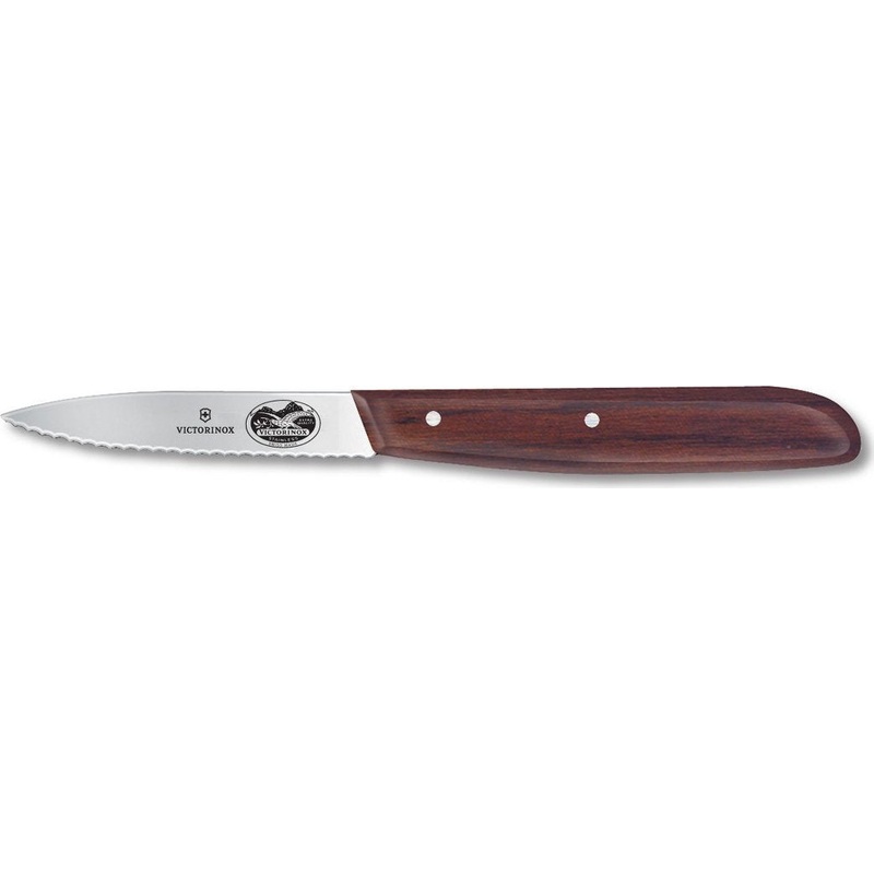 Victorinox - 3.25" Rosewood Serrated Spear Point Blade Paring Knife - 5.3030-X2