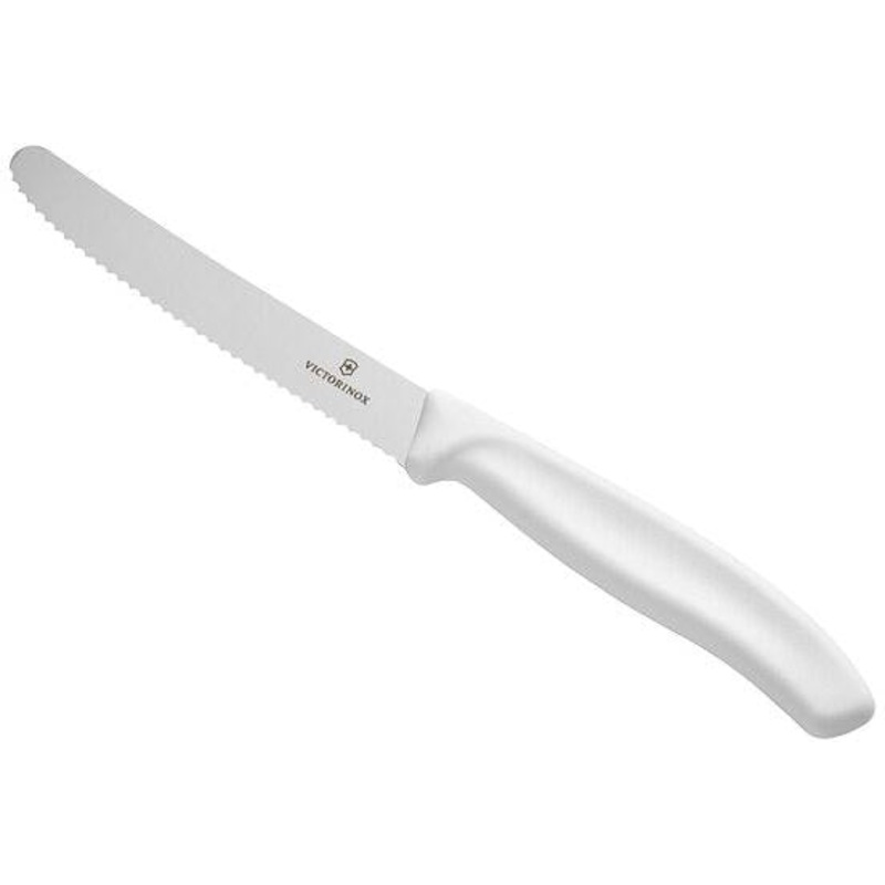 Victorinox - 4.5" Rounded Tip Serrated Utility Knife With White Handle - 6.7837