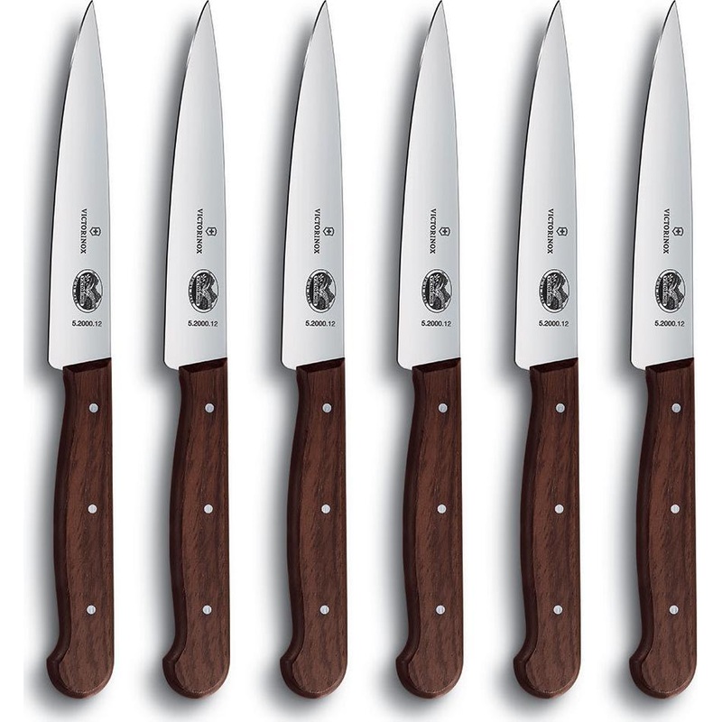 Victorinox - 6 Piece 4.75" Rosewood Pointed Tip Steak Knife Set - 5.2000.12-X4