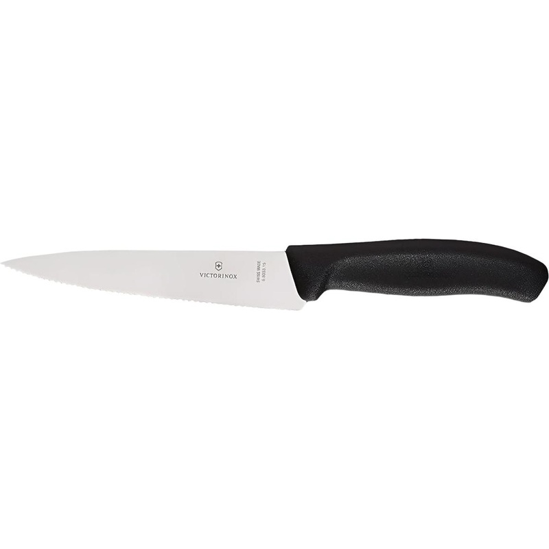 Victorinox - 6" Serrated Blade Black Chef's Knife - 6.8033.15-X1