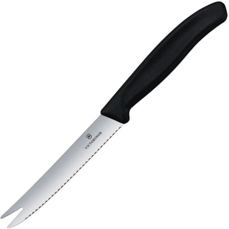 Victorinox - Black 4.25" Serrated Blade Slice & Serve Knife - 6.7863