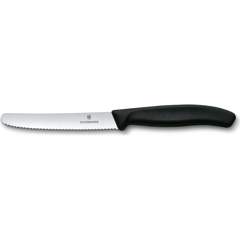 Victorinox - Black 4.25" Swiss Classic Serrated Round Blade Utility Knife - 6.7833