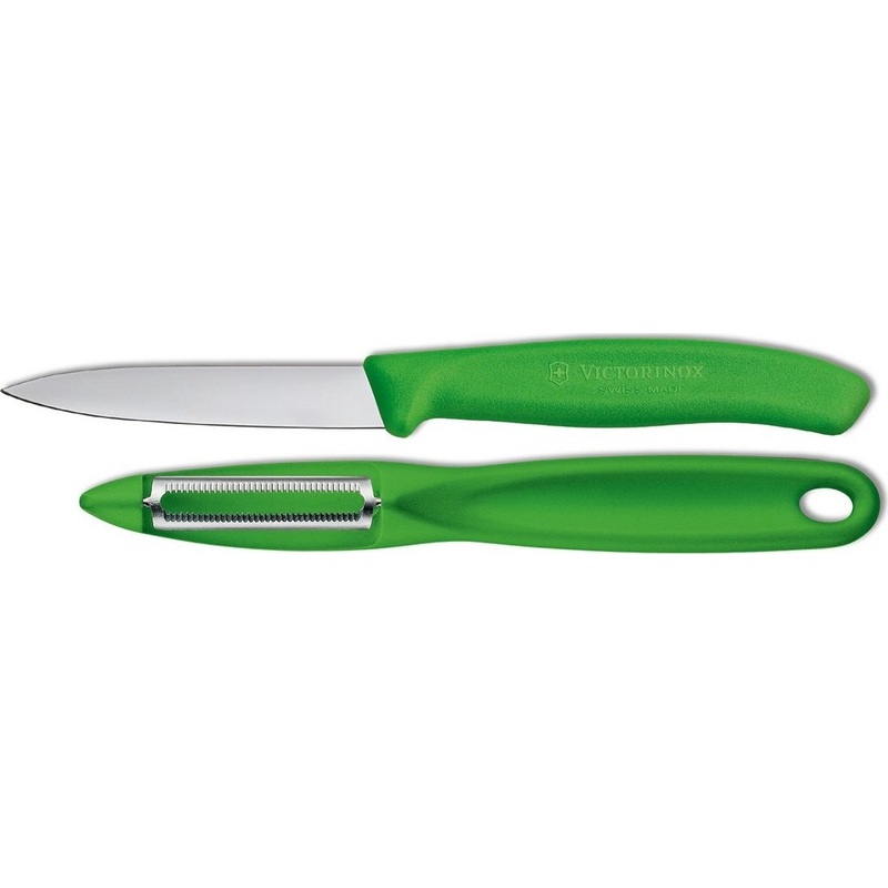 Victorinox - Green 2 Piece Swiss Classic Paring Knife & Serrated Peeler Set - 7.6075.7606.4US1