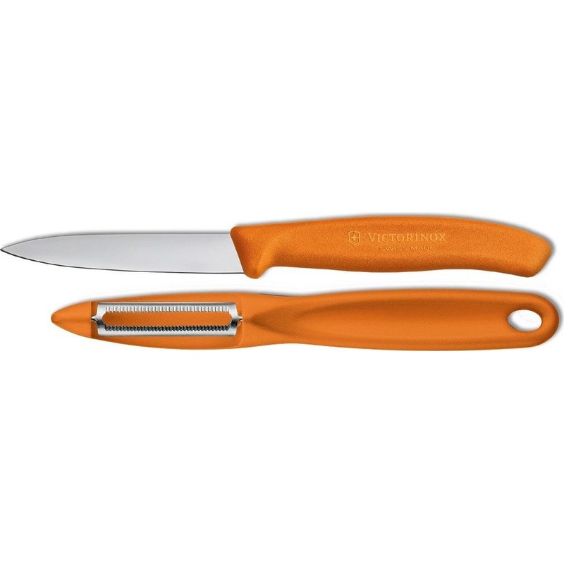 Victorinox - Orange 2 Piece Swiss Classic Paring Knife & Serrated Peeler Set - 7.6075.9-X1