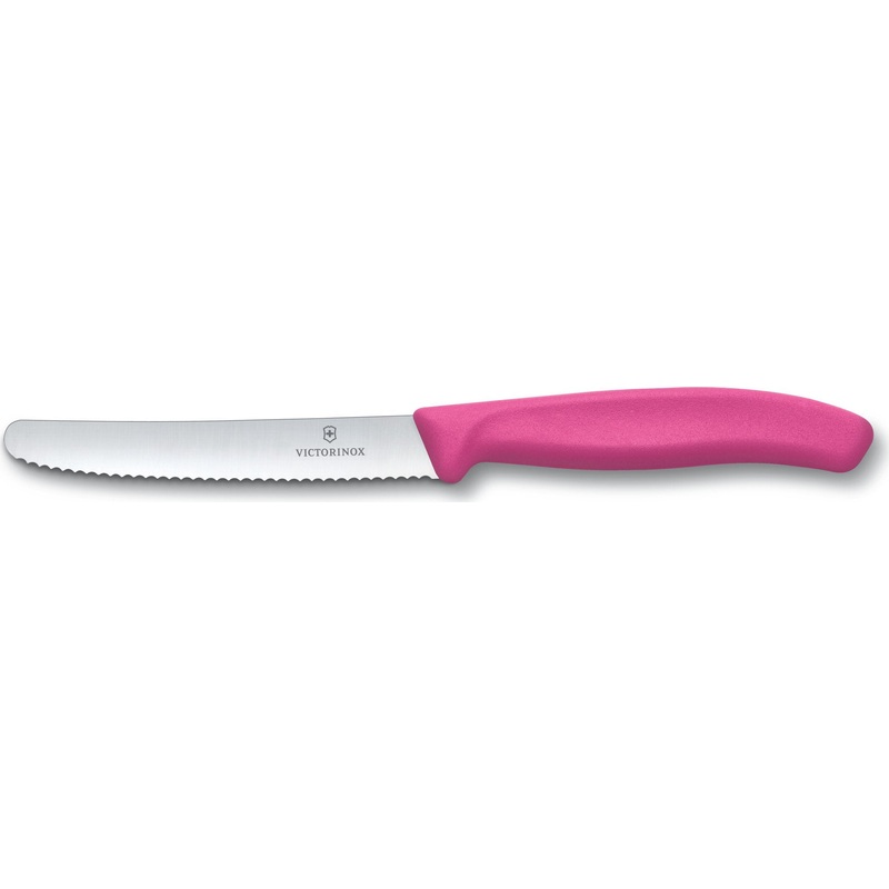 Victorinox - Pink 4.25" Swiss Classic Serrated Round Blade Utility Knife - 6.7836.L115