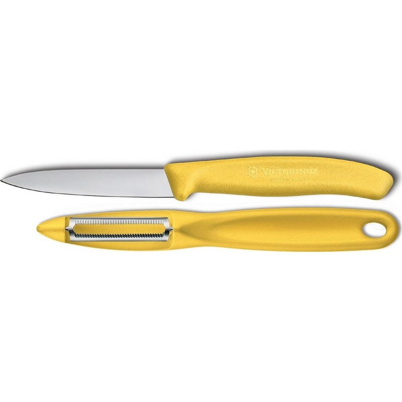 Victorinox - Yellow 2 Piece Swiss Classic Paring Knife & Serrated Peeler Set - 7.6075.8-X1