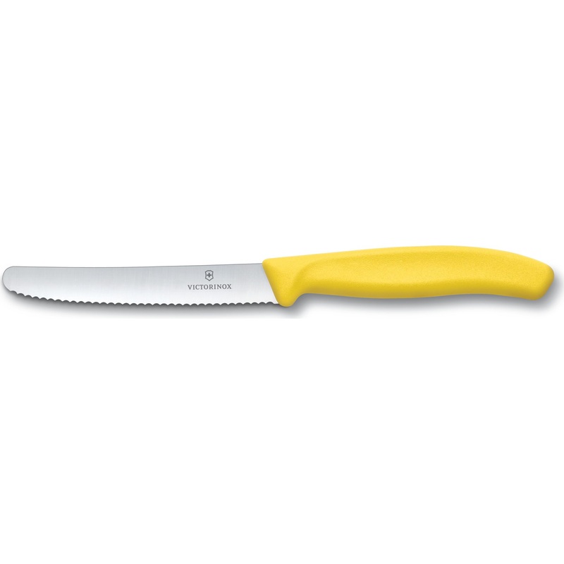 Victorinox - Yellow 4.25" Swiss Classic Serrated Round Blade Utility Knife - 6.7836.L118