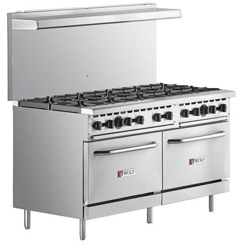 Wolf - 340,000 BTU Natural Gas 60" Manual Range with 10 Burners and 2 Standard Ovens - WX60-10BN