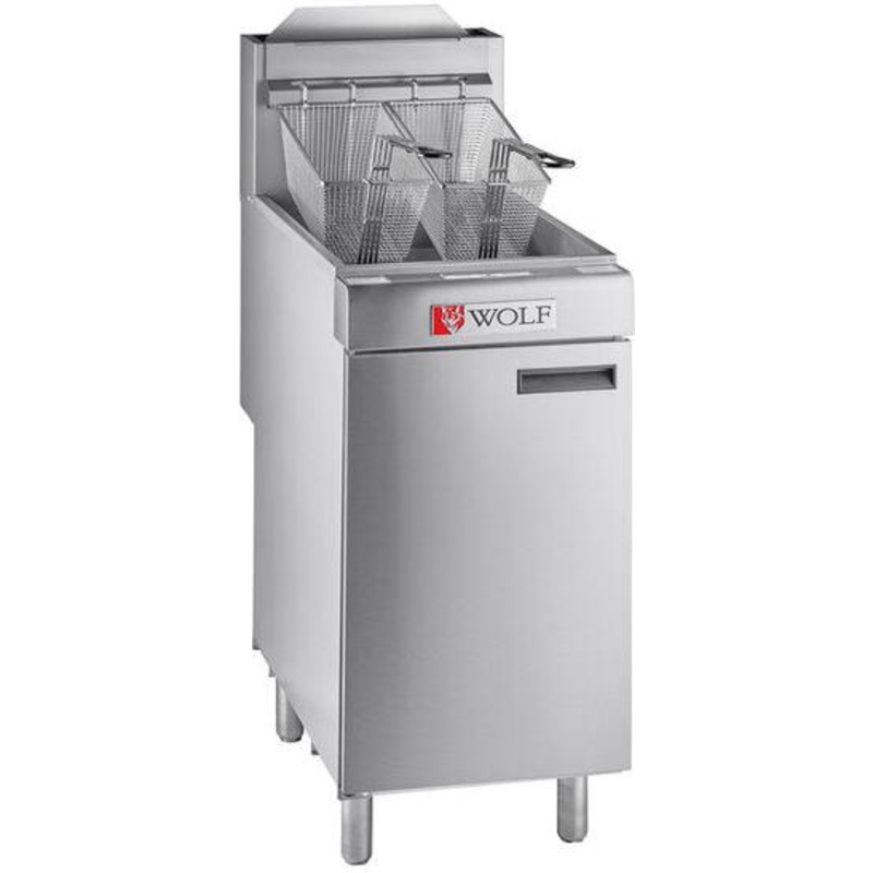 Wolf - 45-50 lbs Capacity 120,000 BTU Natural Gas Floor Fryer - WF400-1