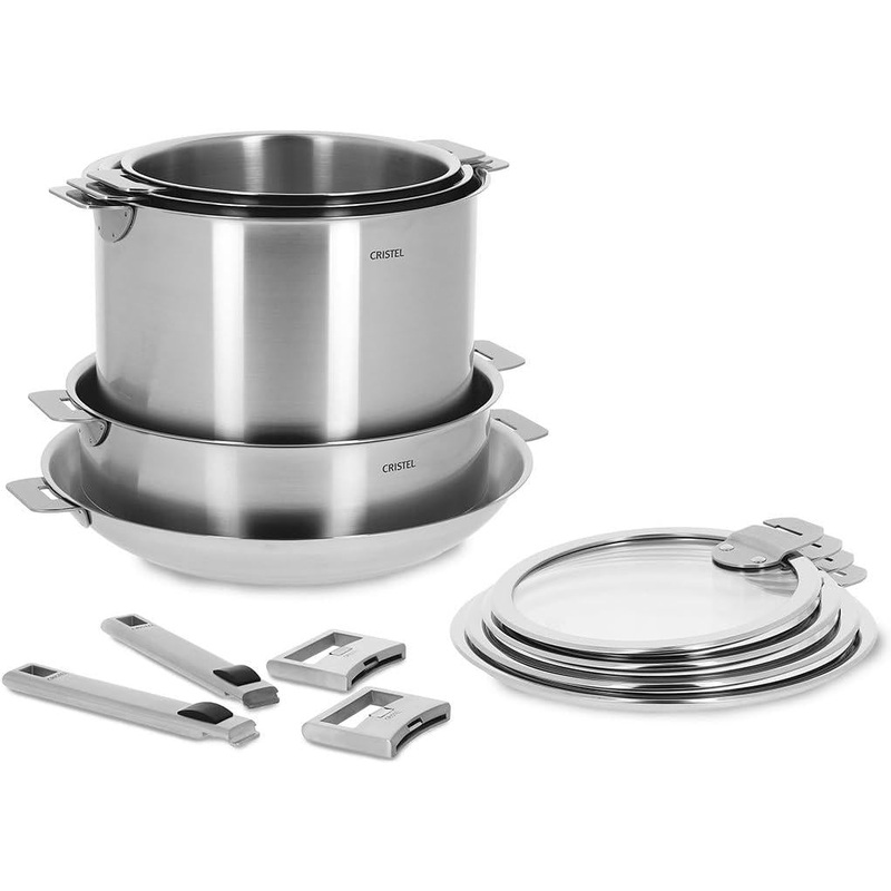 Cristel - 13-Piece Set Stainless Steel Cookware Set with Removable Handles - STQL13KSAS