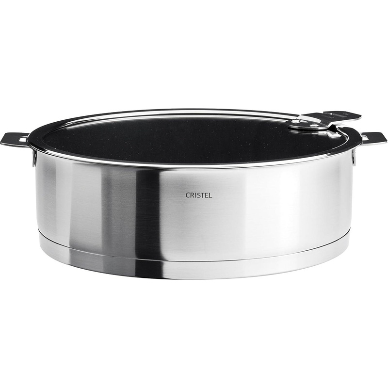 Cristel - 4.5 QT Large Stainless Steel Non-Stick Saute Pan with Lid - S26QLEKSA