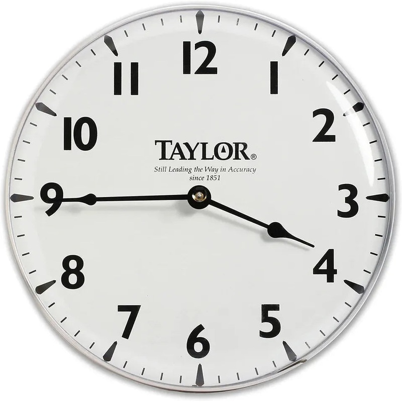 Taylor - 12" White Large Dial Patio Clock - 166