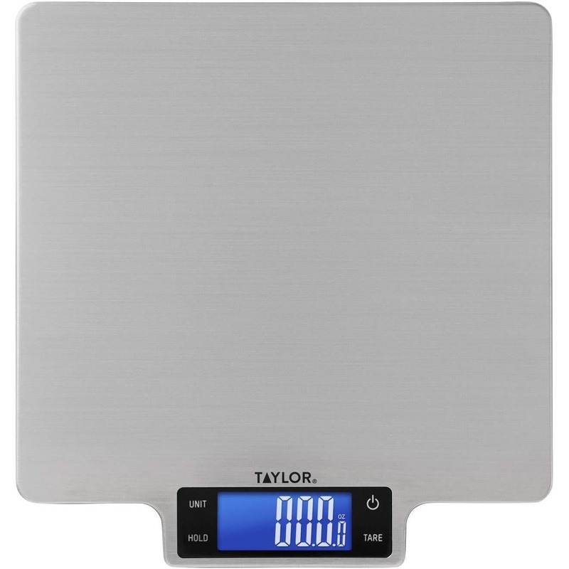 Taylor - 22 lb Stainless Steel Digital Kitchen Scale with Touch Control Buttons - 3907