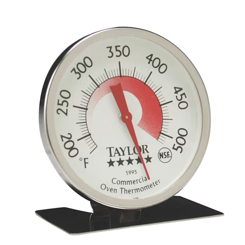 Taylor - 3" Black Commercial 200 - 500F Oven Thermometer - 5995N