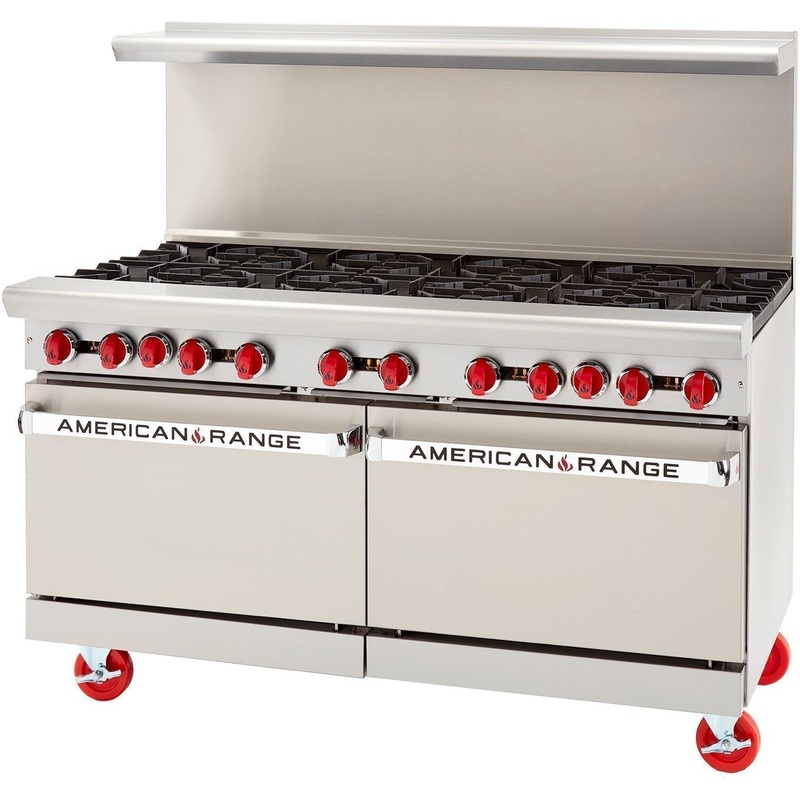 American Range - 60" Stainless Steel Restaurant Range 24" Griddles and 6 Burners With 26.5" 1 Innovection Oven and 1 Standard Oven - AR-24G-6B-NVL-126R