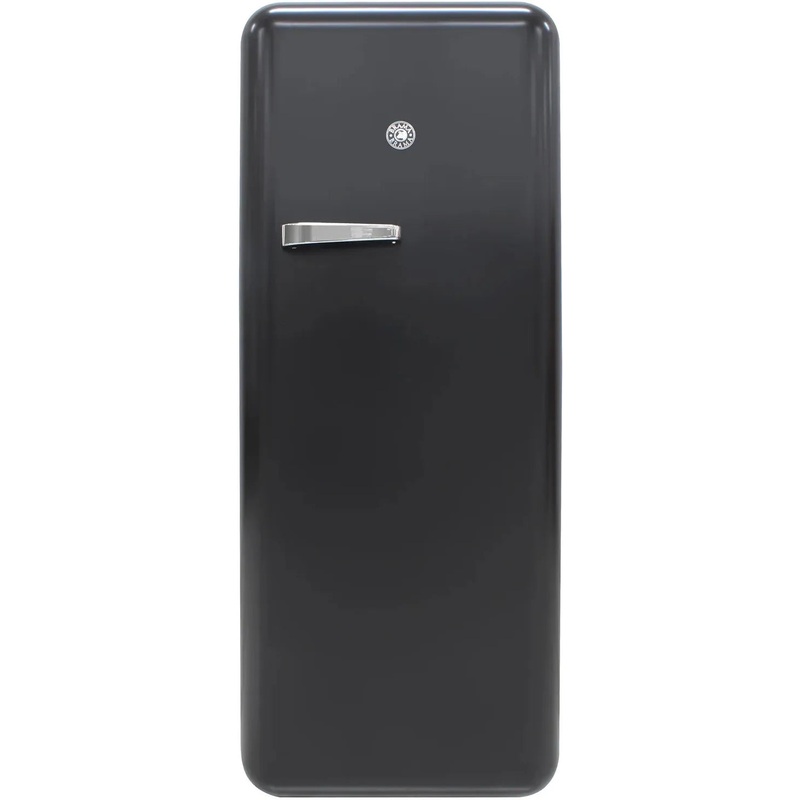 Vinotemp - 24" Black Retro Refrigerator with 9.92 Cu. Ft. Capacity and Bottom Bulk Storage - BR-RETRO-01-BLK
