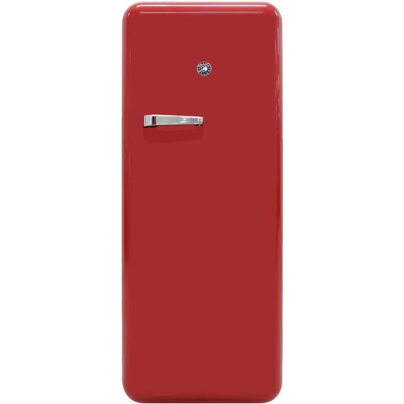 Vinotemp - 24" Red Retro Refrigerator with 9.92 Cu. Ft. Capacity and Bottom Bulk Storage - BR-RETRO-01-R