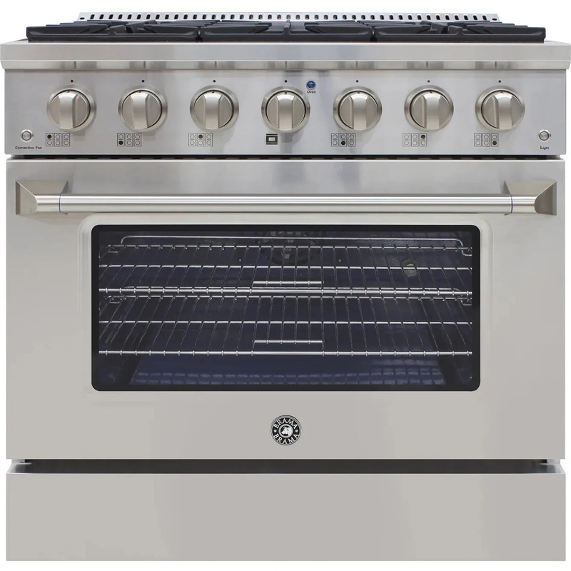 Vinotemp - 36" Stainless Steel Gas Range and Oven - BR-36SSGG