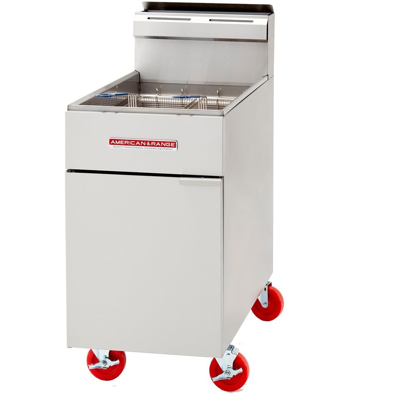 American Range - 15.5" Stainless Steel Restaurant Range Fryer-Dump Station Combo - AF25-DS