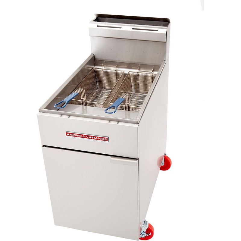 American Range - 15.75" Stainless Steel Restaurant Range Fryer Top Draining Dump Station With Storage, 2 Burners - AF-DS