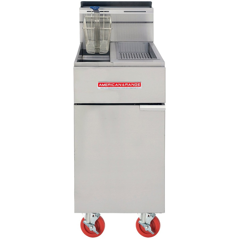 American Range - 34" Stainless Steel (2) 25/25 Lb Gas Fryers With 4 Tubes - HD17-2525F
