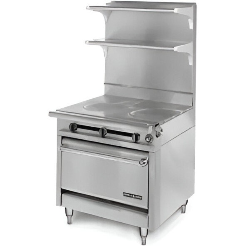 American Range - 34" Stainless Steel Heavy Duty Gas Range (3) 11" Hot Top Sections And Storage Base - HD34-3HT-O