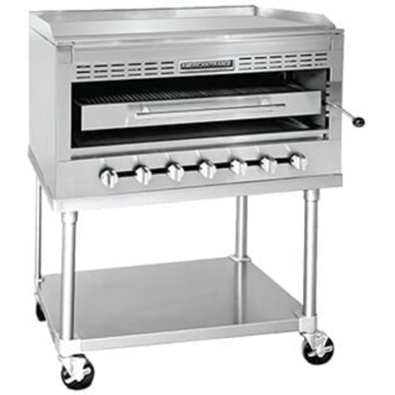 American Range - 36" Stainless Steel Countertop Natural Gas Radiant Steakhouse Infrared Broiler - HD36-RGBSH