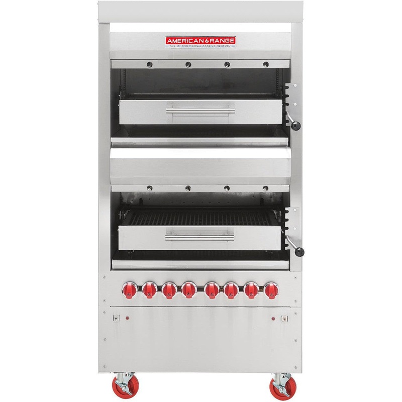 American Range - 36" Stainless Steel Double Deck Over Fired Infrared Broiler - AGBU-2