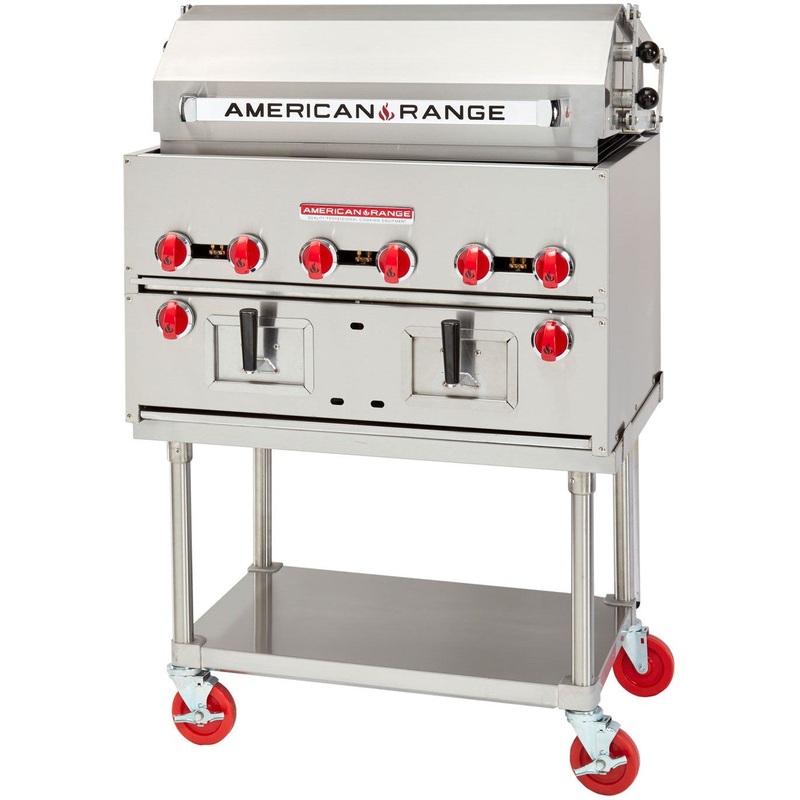 American Range - 36" Stainless Steel Wood-Chip Smoke Broilers - ARWCS-36