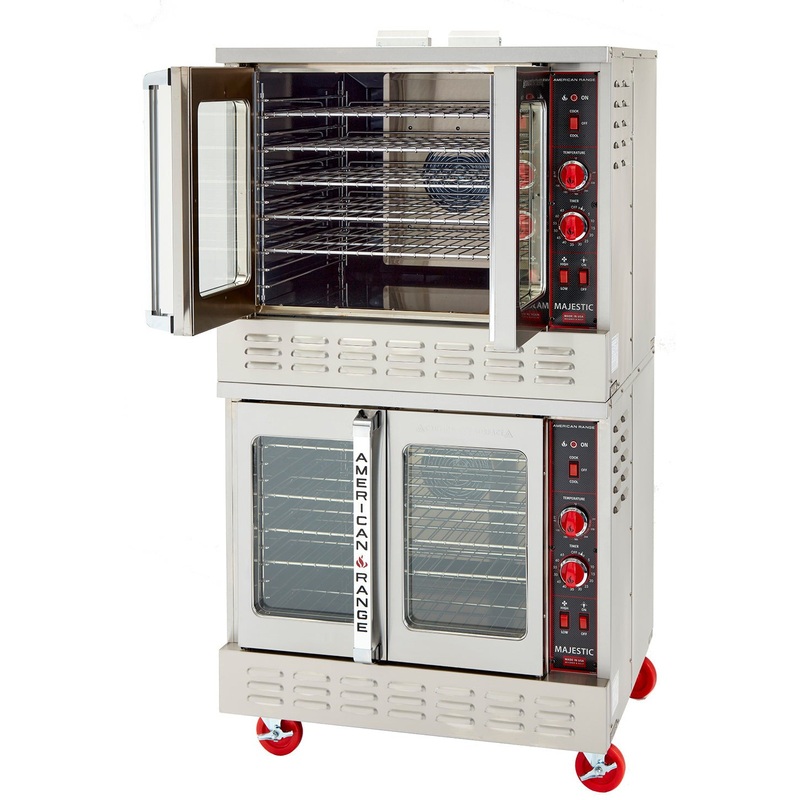 American Range - 40" Stainless Steel Majestic Convection Oven Electric Bakery Double Deck , 6 Elements with Electric Controls and Solid Doors- ME-2