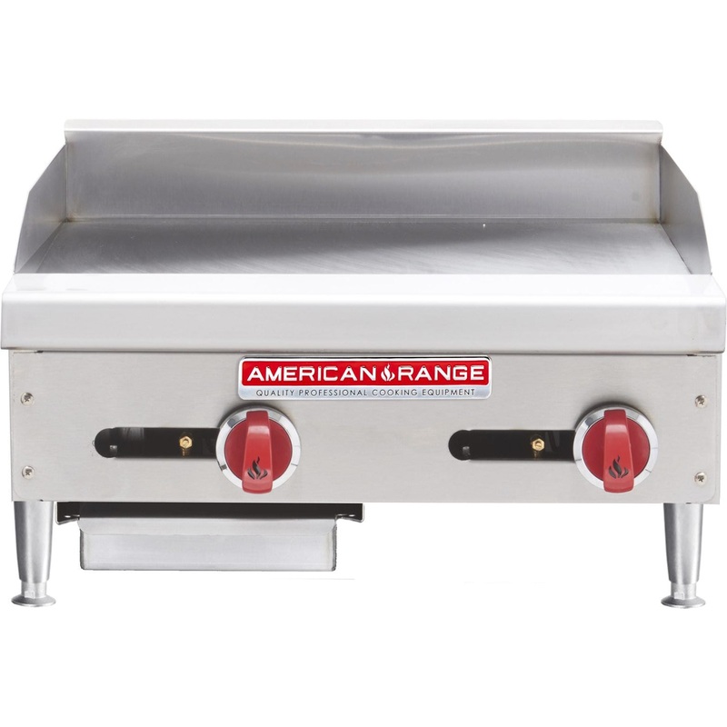 American Range - 72" Stainless Steel 1" Thermostatic Griddle and 21" Deep Plate Griddle - ARTG-72