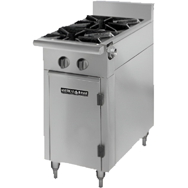 American Range - 11" Stainless Steel Medallion Series Heavy Hot Top Fill-in Unit Step-Up With Storage Base - HD11-2SU-O