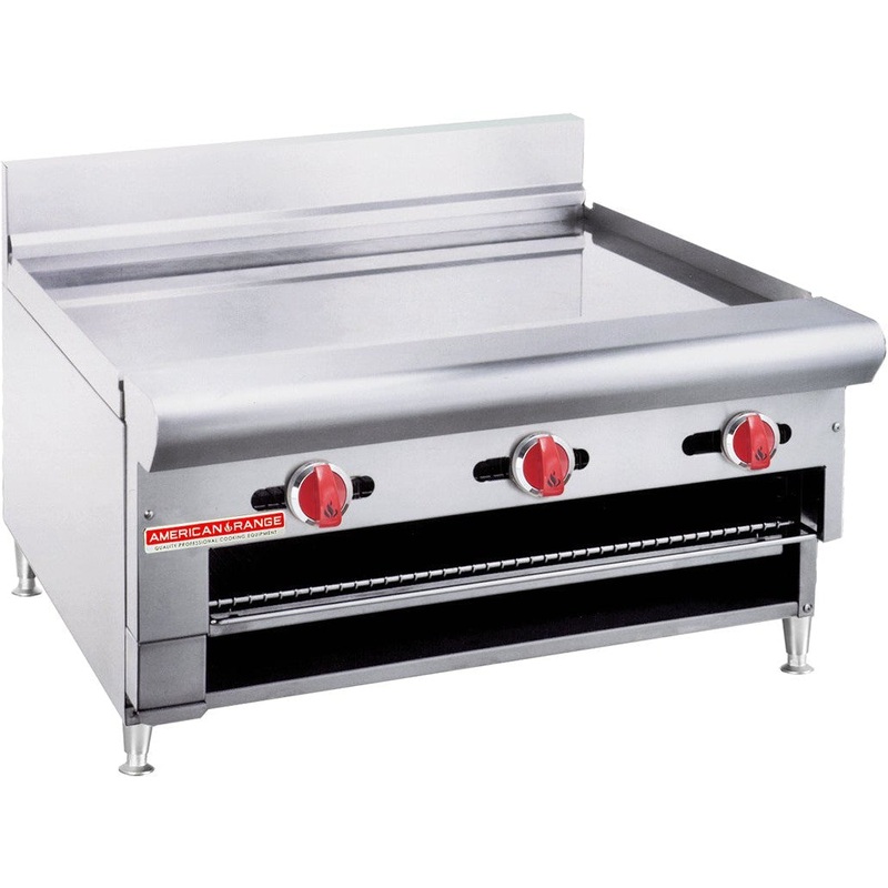 American Range - 24" Stainless Steel Raised Griddle Broilers with 2 Burners - ARGB-24