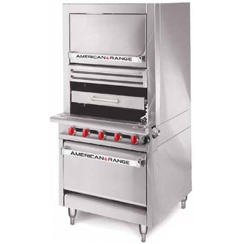 American Range - 34" Stainless Steel Medallion Heavy Duty Infrared Upright Broiler With Convection Oven - HDIR34-1C