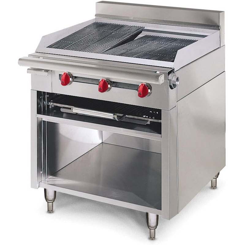 American Range - 34" Stainless Steel Medallion Heavy Duty Radiant Broiler with Storage Base - HD34-CRB-O