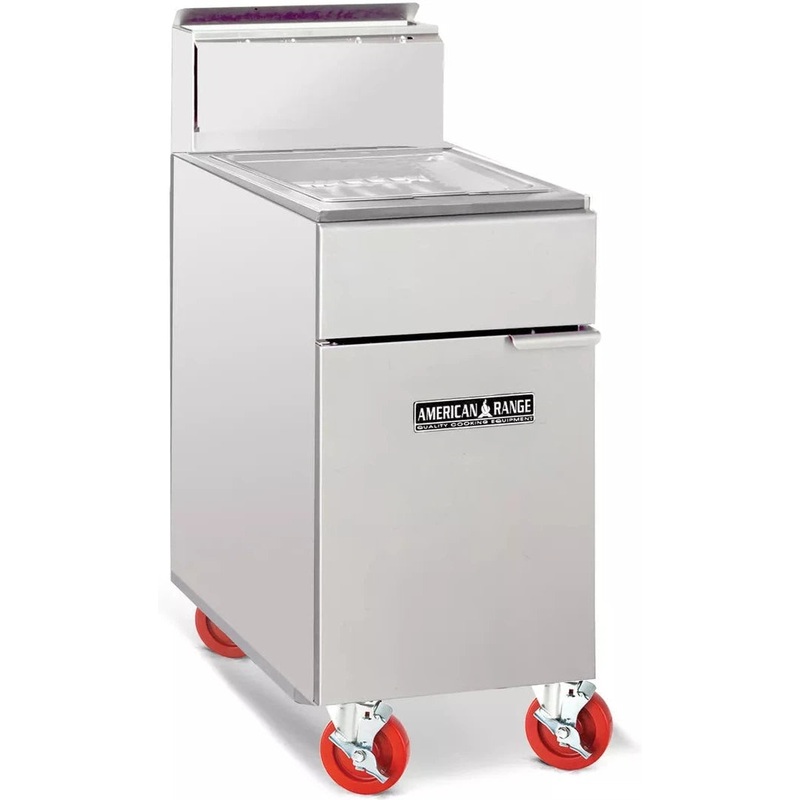 American Range - 34" Stainless Steel Medallion Series Heavy Duty Fryer Dump Station, Storage Base With 4" Deep Drain Pan - HD24-DS