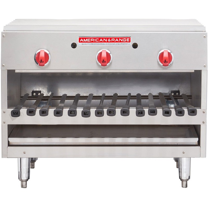 American Range - 36" Stainless Steel Infrared Brazil Overfired Broilers - AROB-36