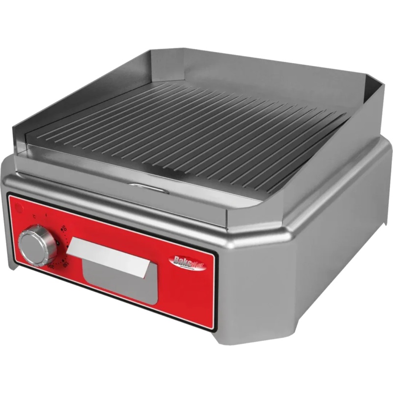 Bakemax - 17.5" Stainless Steel Countertop Mini Electric Ribbed Grill - BMSIE011