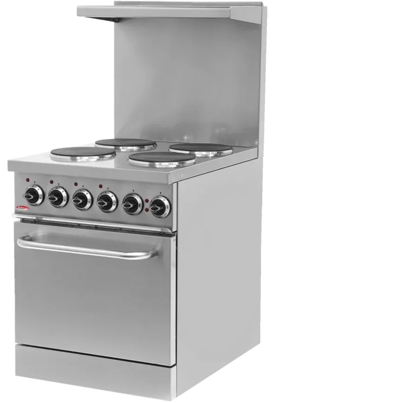 Bakemax - Commercial Floor Model 24 Wide 4 Burner Electric Range - BMPLS7KE021