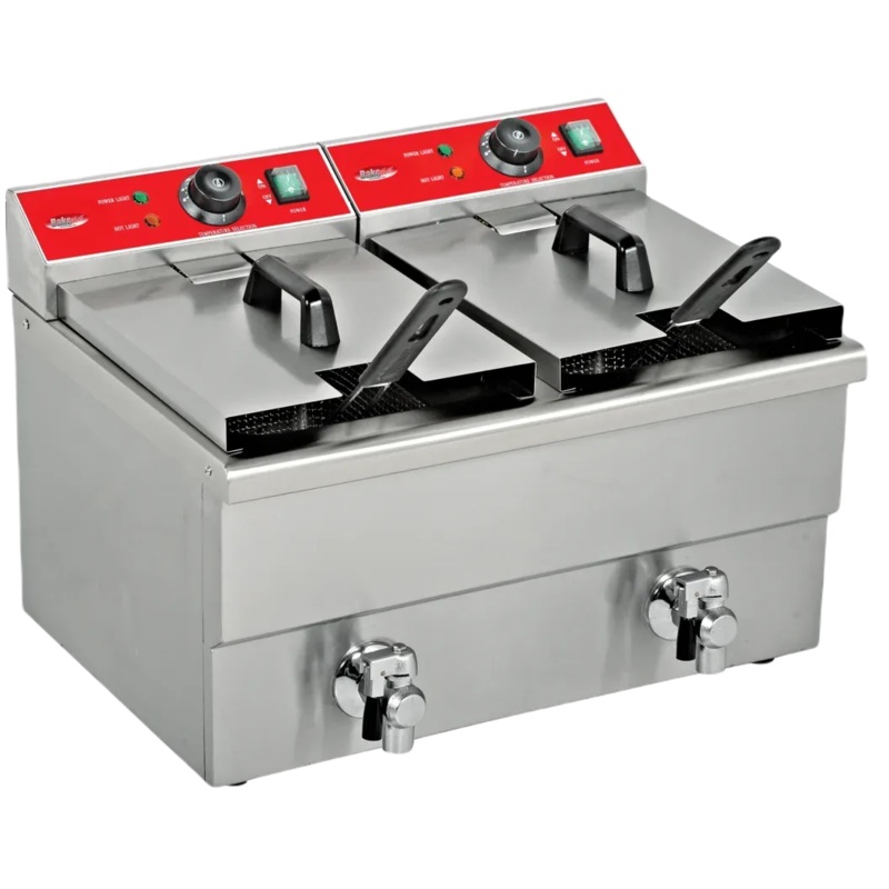 Bakemax - Countertop Double Mini Electric 12 Liter Fryer - BMFE020