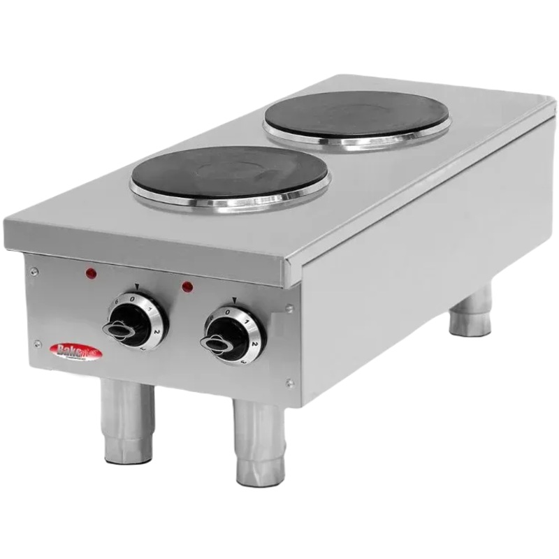 Bakemax - Stainless Steel Countertop 2 Burner Electric Hot Plate - BMPLS7KE010