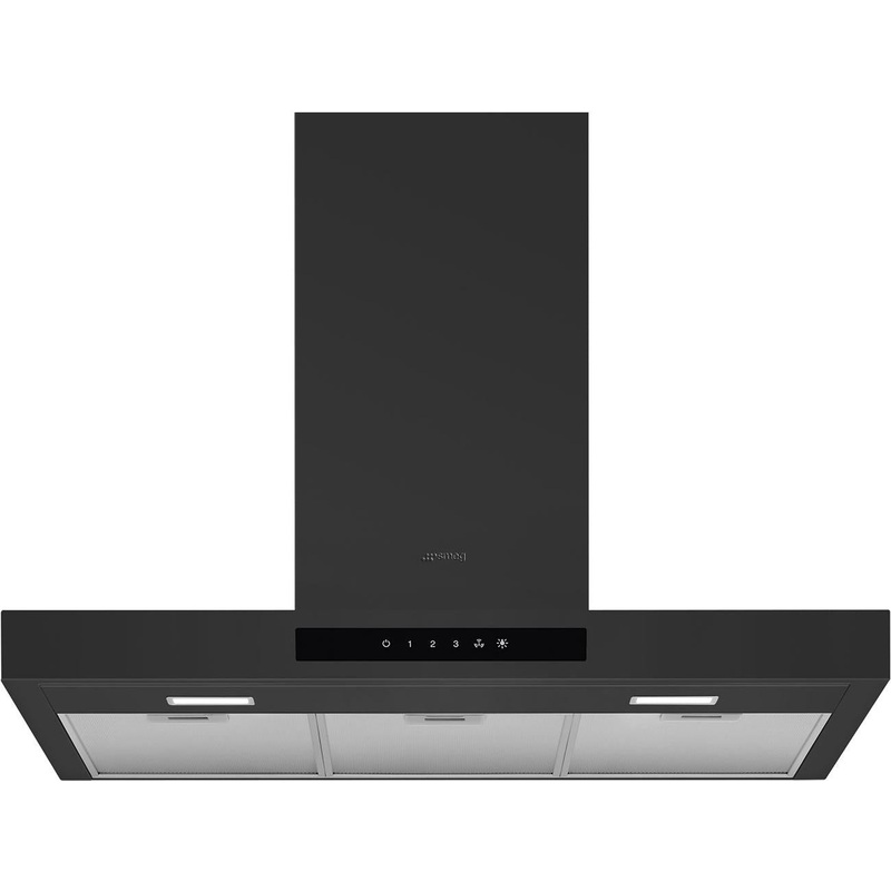 Smeg - 30" Flat T-Shape Universal Brushed Hood, Anthracite | 600 CFM - KBTU30AN