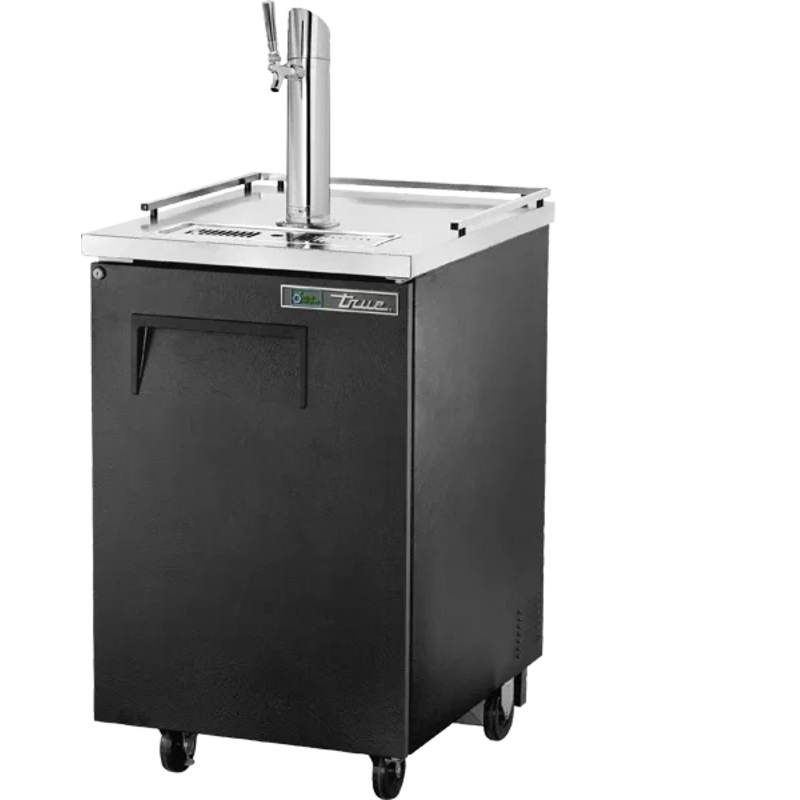 TRUE - 23.5" Black Solid Swing Door Direct Draw Beer Dispenser with Hydrocarbon Refrigerant - TDD-1-HC BLK