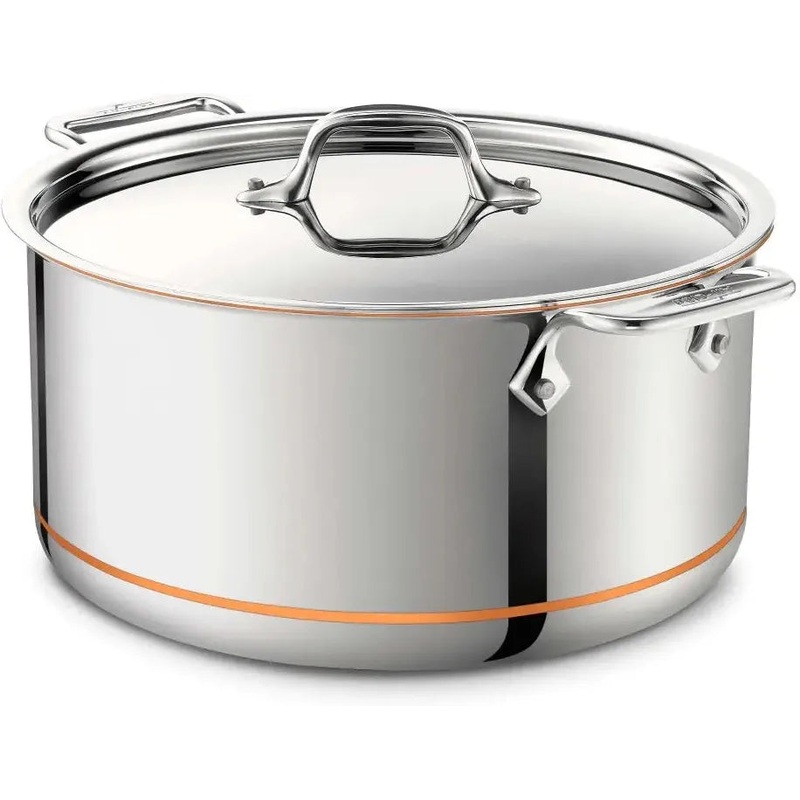 All-Clad - Copper Core 8 Quart Stainless Nonstick 5-ply Bonded Stockpot with Lid - 6508 SS