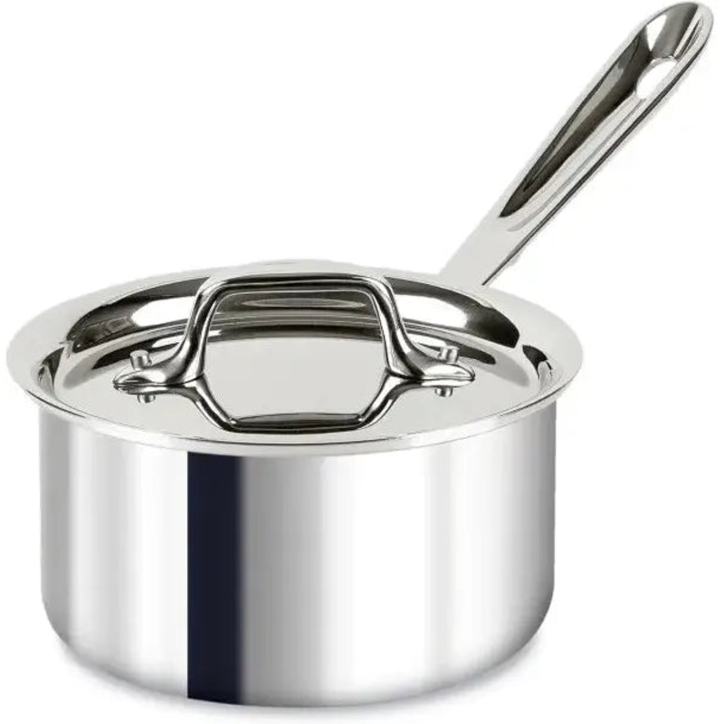 All-Clad - D3 Pro Stainless 2 Qt Non-Stick 3-ply Bonded Sauce Pan with Lid - 4202R