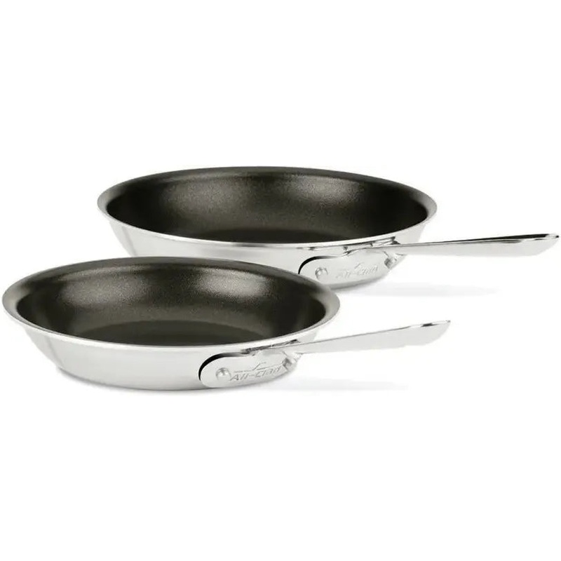 All-Clad - D3 Pro Stainless 8" and 10" Non-Stick 3-ply Bonded Fry Pan Set - 410810NSR3