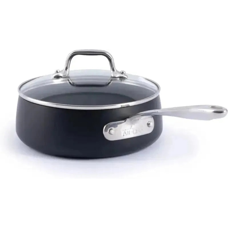 All-Clad - HA1 2.5 Qt Hard-Anodized Non-Stick Saucepan with Lid - E1132664
