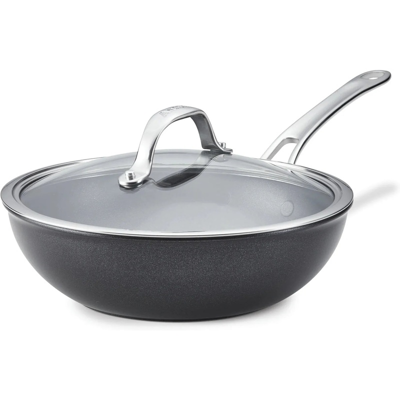 Anolon - 10" Black Hybrid Nonstick Wok With Lid - 14344